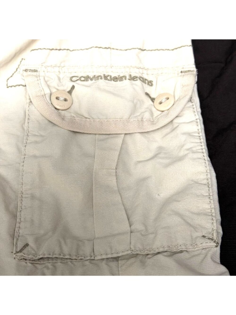 2 Calvin Klein Womens Cargo Capri Pants Size 16 Beige & Brown Rip-stop hiking - Picture 2 of 8